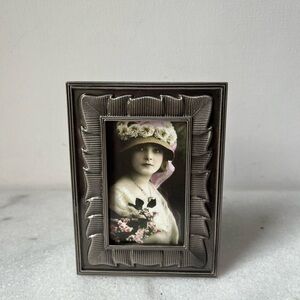 Elegant Silver Photo Frame for 2”x3” photo vintage art deco style